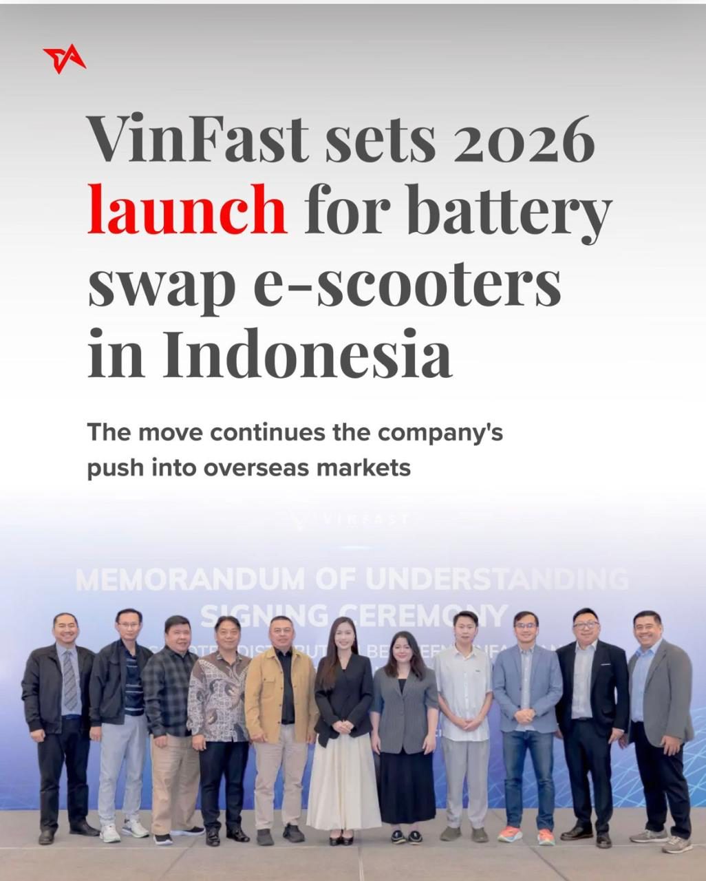 Vinfast MOU 서명 대표단